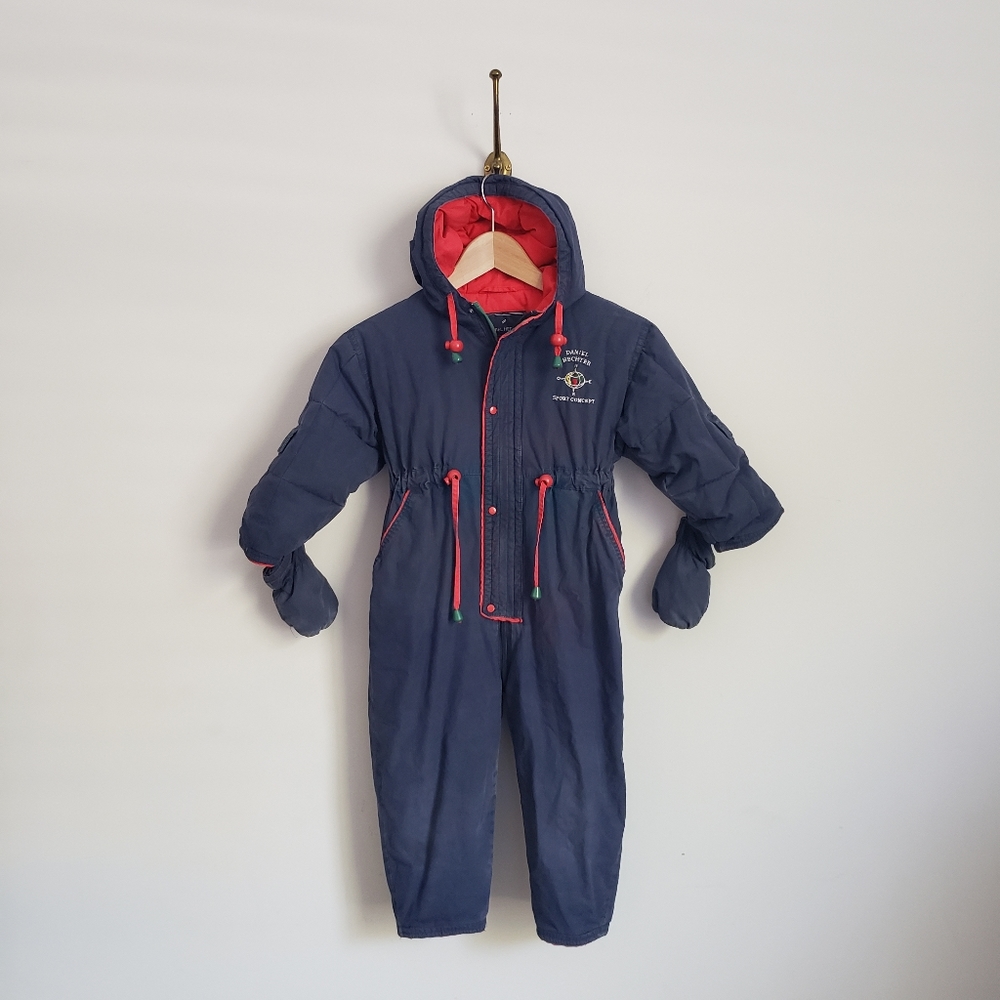 VINTAGE Daniel Hechter kids snow suit with attached mittens - 36